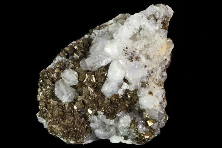 Pyrite On Calcite - El Hammam Mine, Morocco #80367
